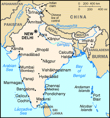 [Country map of India]